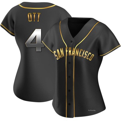 Women's Mel Ott San Francisco Giants Replica Black Golden Alternate Jersey