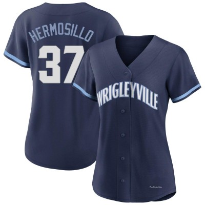 Women's Michael Hermosillo Chicago Cubs Authentic Navy 2021 City Connect Jersey