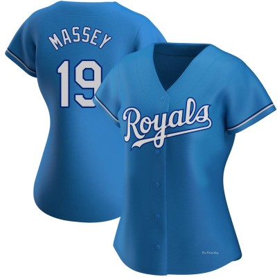 Women's Michael Massey Kansas City Royals Authentic Light Blue Alternate Jersey