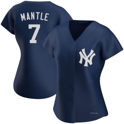 Women's Mickey Mantle New York Yankees Authentic Navy Alternate Team Jersey