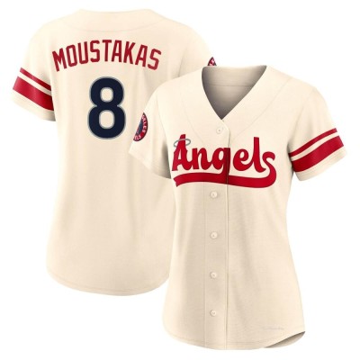 Women's Mike Moustakas Los Angeles Angels Authentic Cream 2022 City Connect Jersey