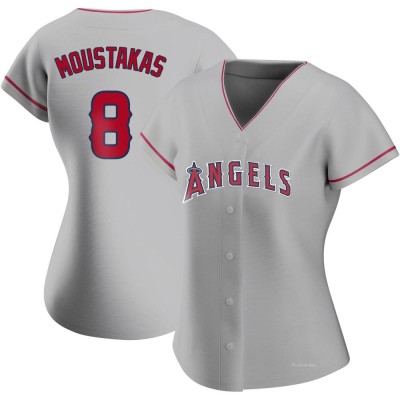 Women's Mike Moustakas Los Angeles Angels Authentic Silver Road Jersey