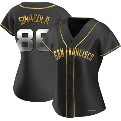 Women's Nicholas Sinacola San Francisco Giants Replica Black Golden Alternate Jersey