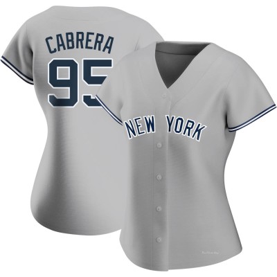 Women's Oswaldo Cabrera New York Yankees Authentic Gray Road Name Jersey