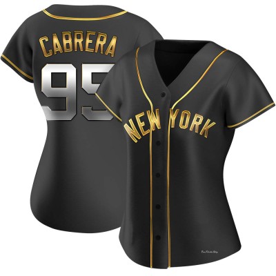 Women's Oswaldo Cabrera New York Yankees Replica Black Golden Alternate Jersey