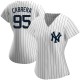 Women's Oswaldo Cabrera New York Yankees Replica White Home Name Jersey