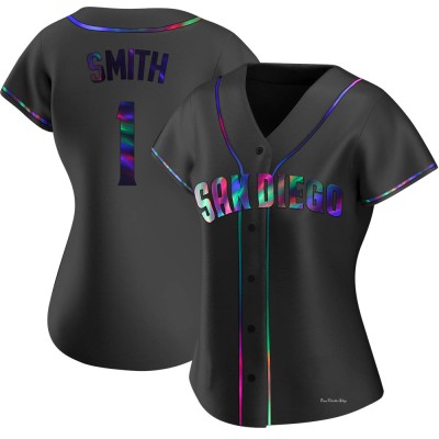 Women's Ozzie Smith San Diego Padres Replica Black Holographic Alternate Jersey