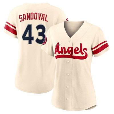 Women's Patrick Sandoval Los Angeles Angels Authentic Cream 2022 City Connect Jersey