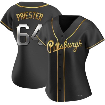 Women's Quinn Priester Pittsburgh Pirates Replica Black Golden Alternate Jersey