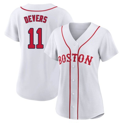 Women's Rafael Devers Boston Red Sox Authentic White 2021 Patriots' Day Jersey