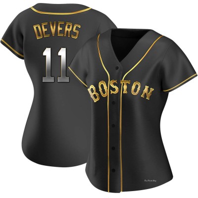 Women's Rafael Devers Boston Red Sox Replica Black Golden Alternate Jersey