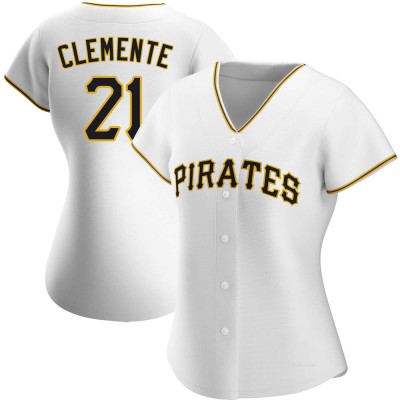 Women's Roberto Clemente Pittsburgh Pirates Replica White Home Jersey