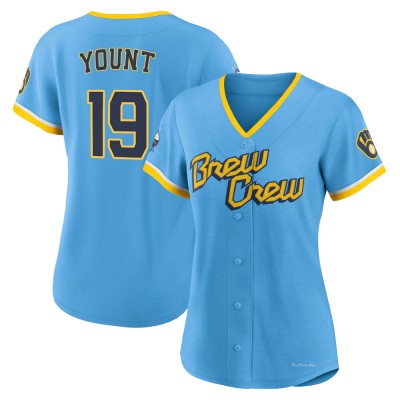 Women's Robin Yount Milwaukee Brewers Authentic Blue Powder 2022 City Connect Jersey