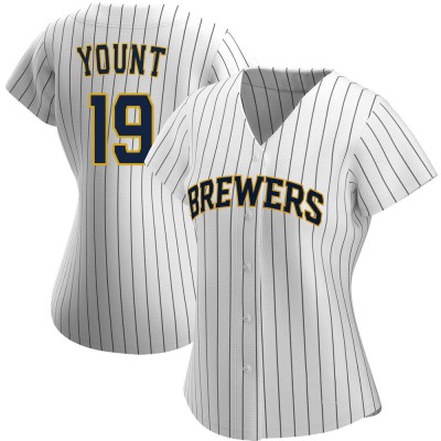 Women's Robin Yount Milwaukee Brewers Authentic White/Navy Alternate Jersey