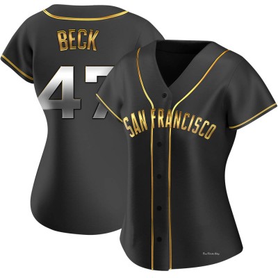 Women's Rod Beck San Francisco Giants Replica Black Golden Alternate Jersey