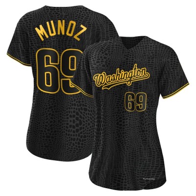 Women's Roddery Munoz Washington Nationals Authentic Black Snake Skin City Jersey