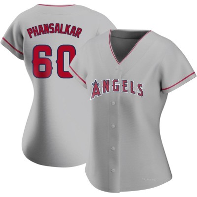 Women's Roman Phansalkar Los Angeles Angels Authentic Silver Road Jersey