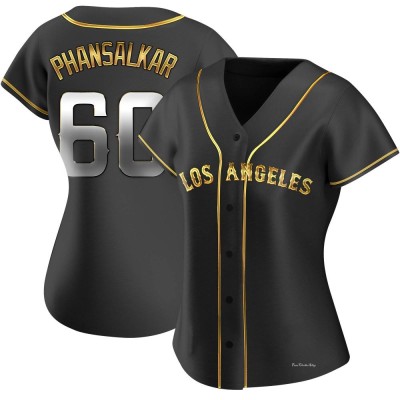 Women's Roman Phansalkar Los Angeles Angels Replica Black Golden Alternate Jersey