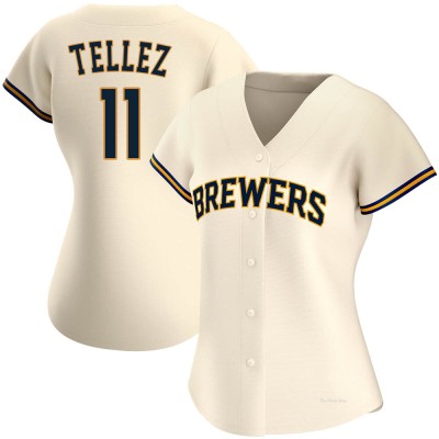 Women's Rowdy Tellez Milwaukee Brewers Authentic Cream Home Jersey