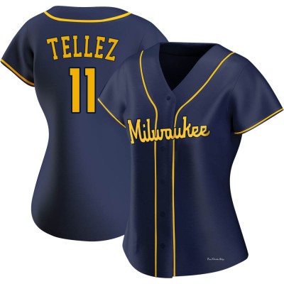 Women's Rowdy Tellez Milwaukee Brewers Authentic Navy Alternate Jersey