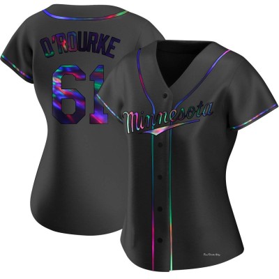 Women's Ryan O'rourke Minnesota Twins Replica Black Holographic Ryan O'Rourke Alternate Jersey