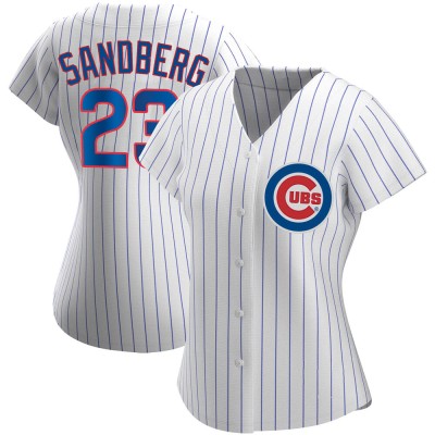 Women's Ryne Sandberg Chicago Cubs Authentic White Home Jersey