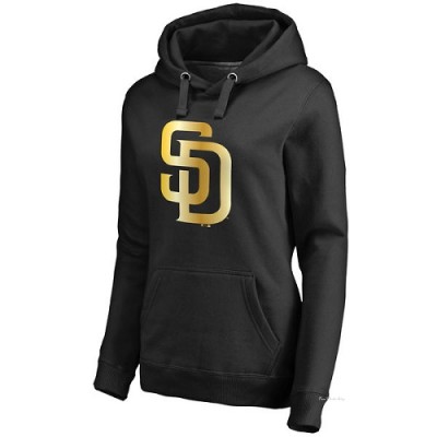 Women's San Diego Padres Gold Collection Pullover Hoodie - Black