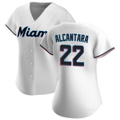 Women's Sandy Alcantara Miami Marlins Authentic White Home Jersey