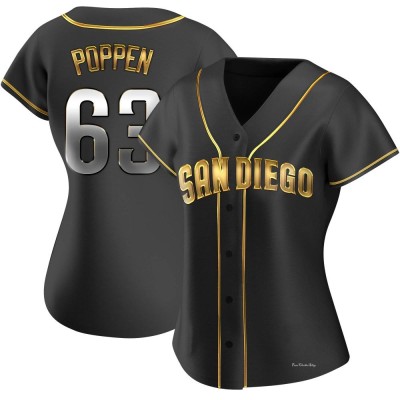 Women's Sean Poppen San Diego Padres Replica Black Golden Alternate Jersey