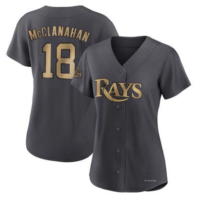 Women's Shane McClanahan Tampa Bay Rays Game Charcoal Authentic 2022 All-Star Jersey