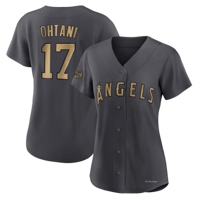 Women's Shohei Ohtani Los Angeles Angels Game Charcoal Authentic 2022 All-Star Jersey