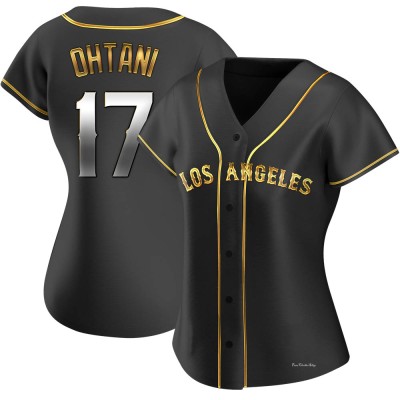 Women's Shohei Ohtani Los Angeles Angels Replica Black Golden Alternate Jersey