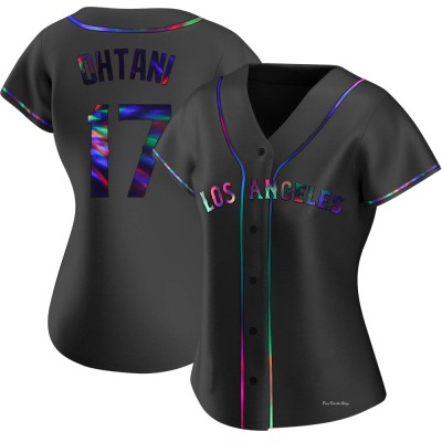 Women's Shohei Ohtani Los Angeles Angels Replica Black Holographic Alternate Jersey