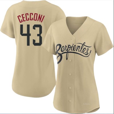 Women's Slade Cecconi Arizona Diamondbacks Authentic Gold 2021 City Connect Cool Base Jersey