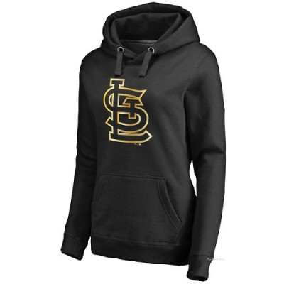 Women's St. Louis Cardinals Gold Collection Pullover Hoodie - Black