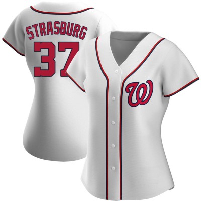 Women's Stephen Strasburg Washington Nationals Authentic White Home Jersey