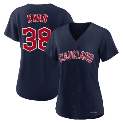 Women's Steven Kwan Cleveland Guardians Authentic Navy Alternate Jersey