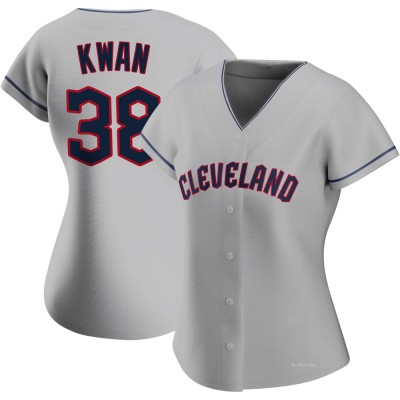 Women's Steven Kwan Cleveland Guardians Replica Gray Road Jersey