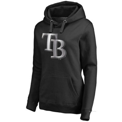 Women's Tampa Bay Rays Black Platinum Collection Pullover Hoodie -