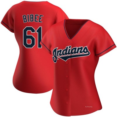 Women's Tanner Bibee Cleveland Guardians Authentic Red Alternate Jersey