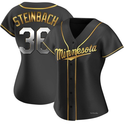 Women's Terry Steinbach Minnesota Twins Replica Black Golden Alternate Jersey