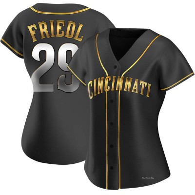 Women's TJ Friedl Cincinnati Reds Replica Black Golden Alternate Jersey