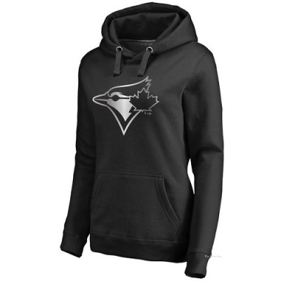 Women's Toronto Blue Jays Black Platinum Collection Pullover Hoodie -