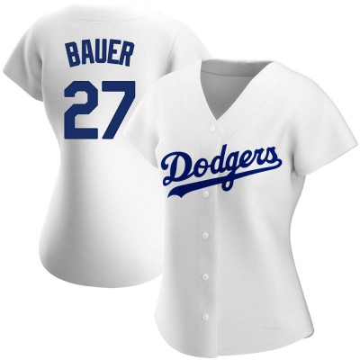 Women's Trevor Bauer Los Angeles Dodgers Authentic White Home Jersey