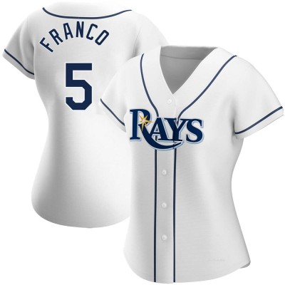 Women's Wander Franco Tampa Bay Rays Authentic White Home Jersey