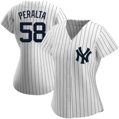 Women's Wandy Peralta New York Yankees Replica White Home Name Jersey