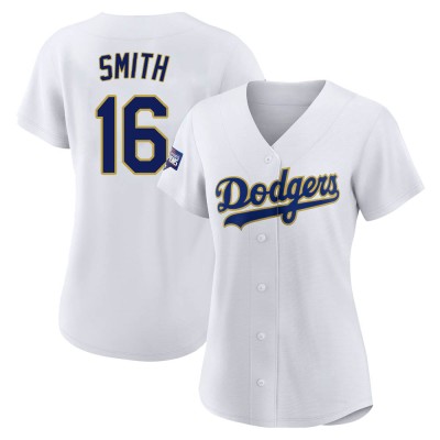 Women's Will Smith Los Angeles Dodgers Authentic White/Gold 2021 Gold Program Player Jersey