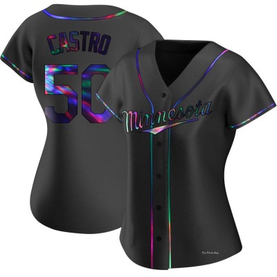 Women's Willi Castro Minnesota Twins Replica Black Holographic Alternate Jersey