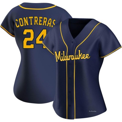 Women's William Contreras Milwaukee Brewers Authentic Navy Alternate Jersey