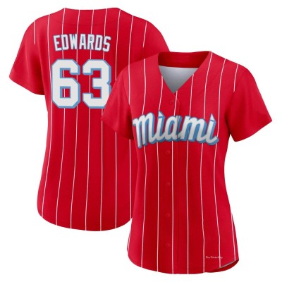 Women's Xavier Edwards Miami Marlins Authentic Red 2021 City Connect Jersey